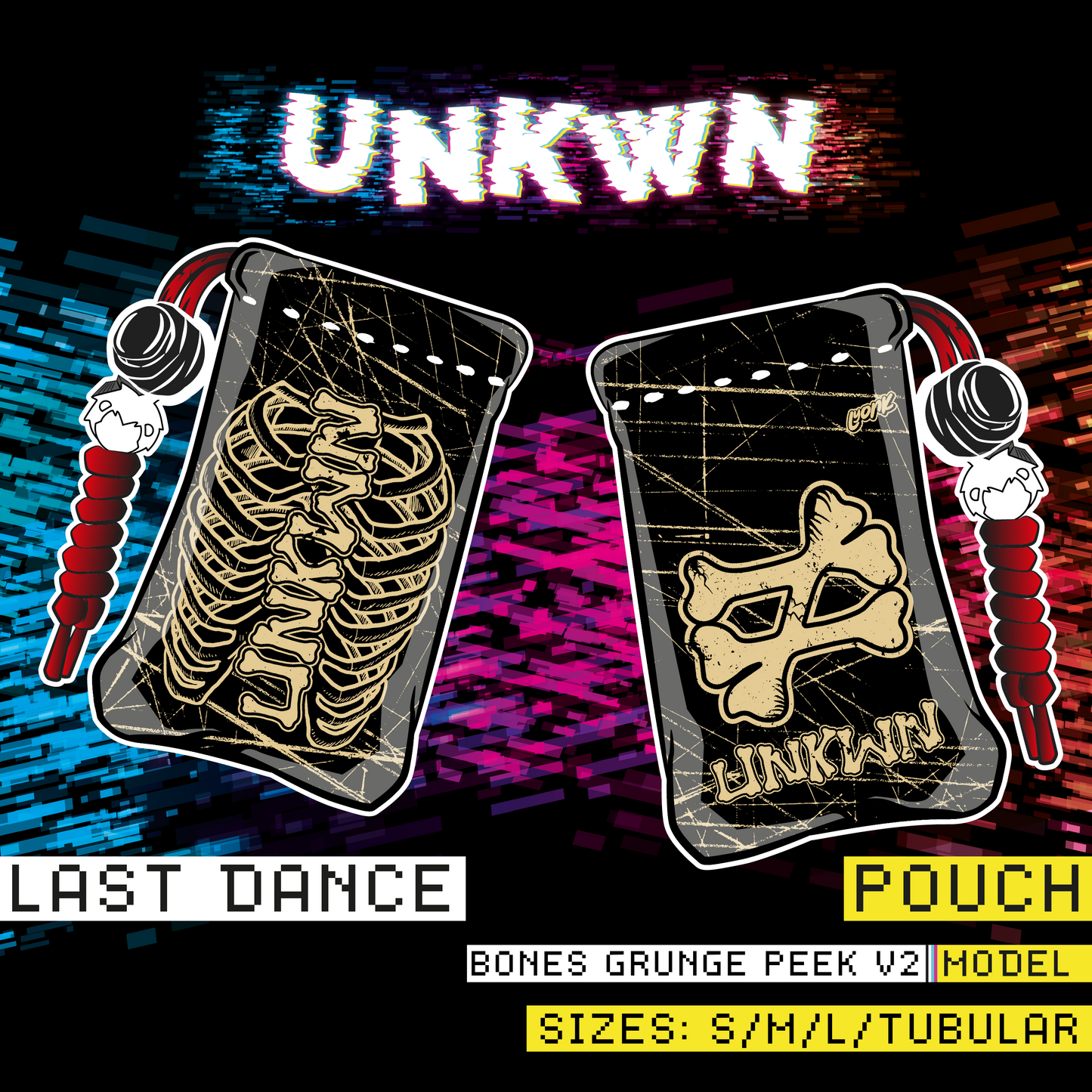 UNKWN - POUCH - BONES GRUNGE PEEK V2