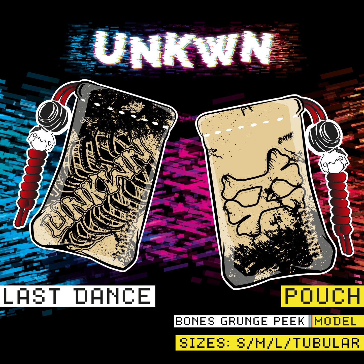UNKWN - POUCH - BONES GRUNGE PEEK