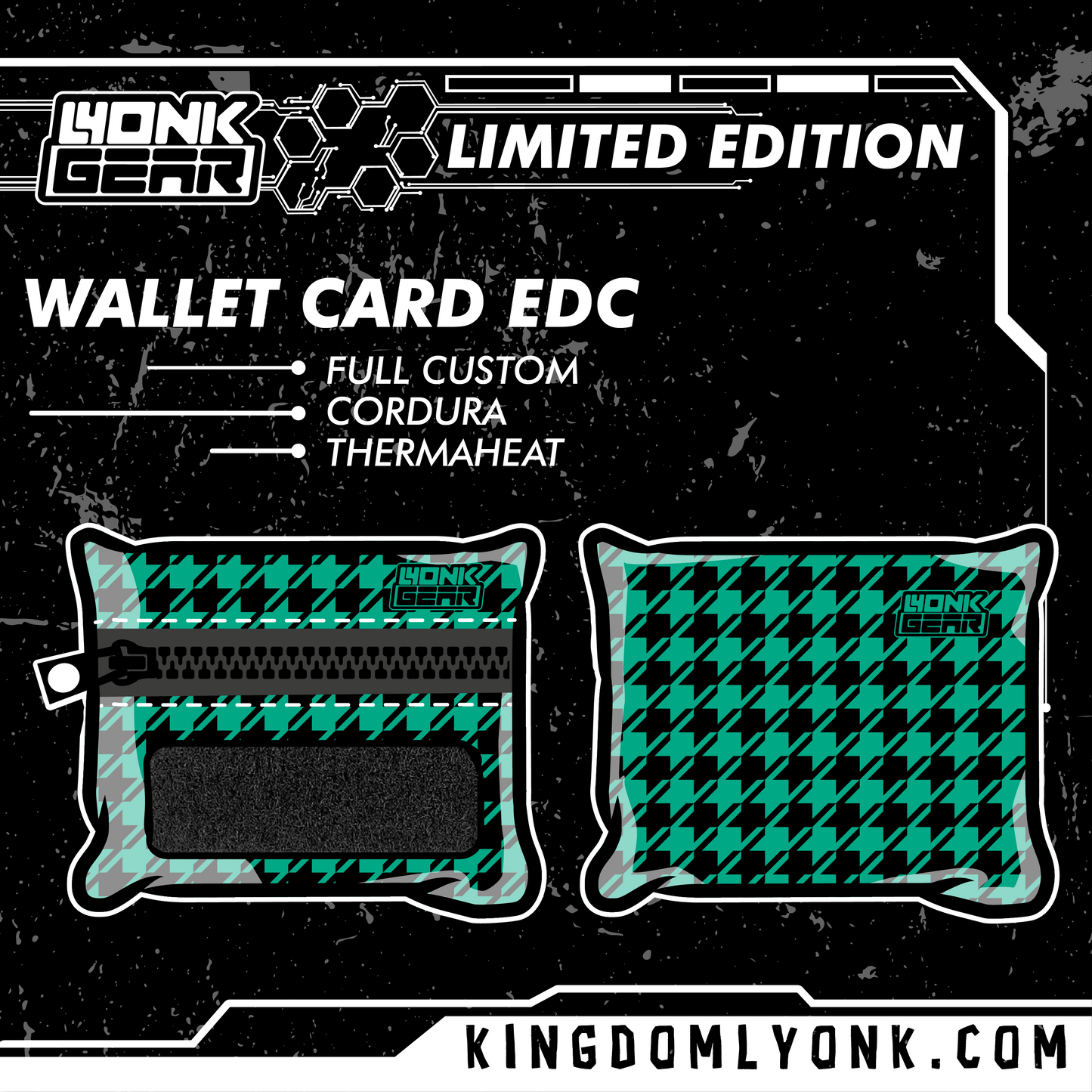 Wallet Card - Houndstooth - Green Stardust