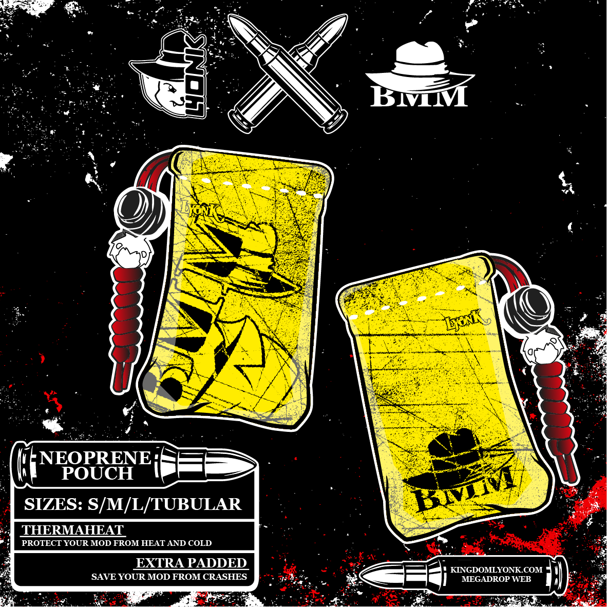 BMM - POUCH - Grunge Yellow And Black