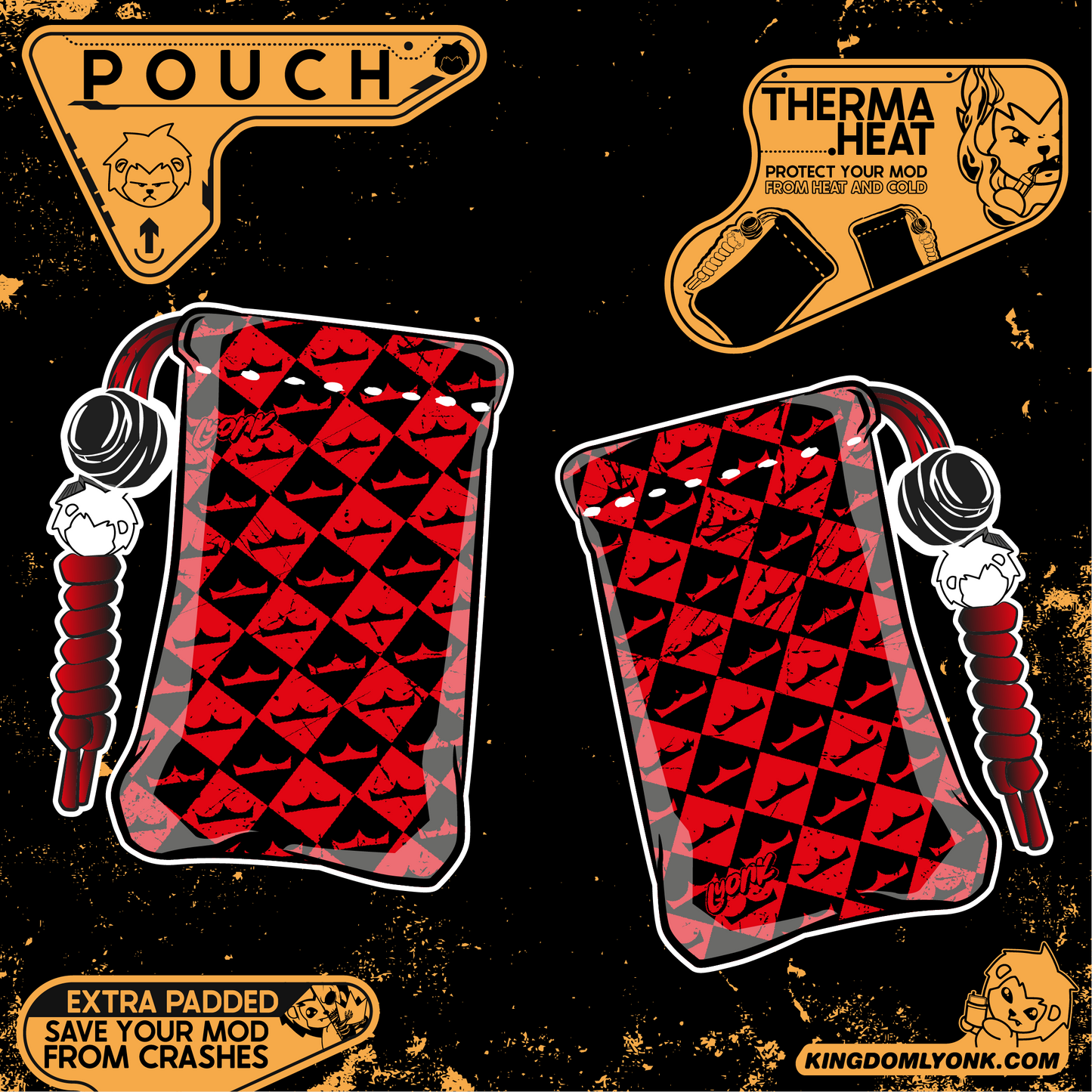 MONARCHY - POUCH - Chess Red Grunge