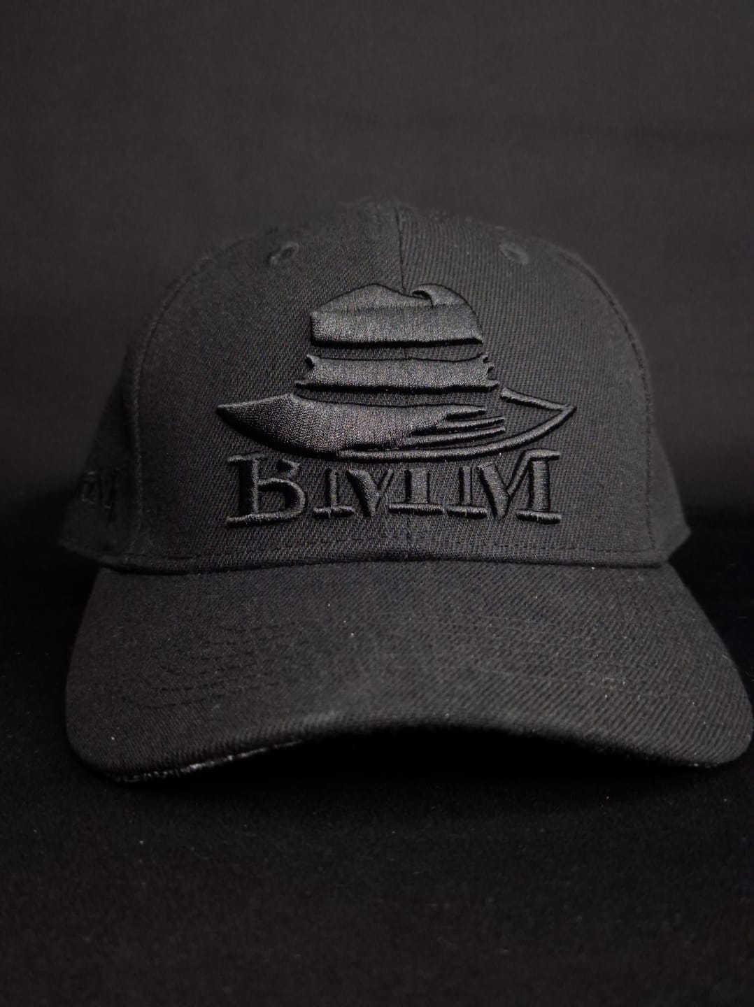 Curved visor cap Big logo Embroidery Black