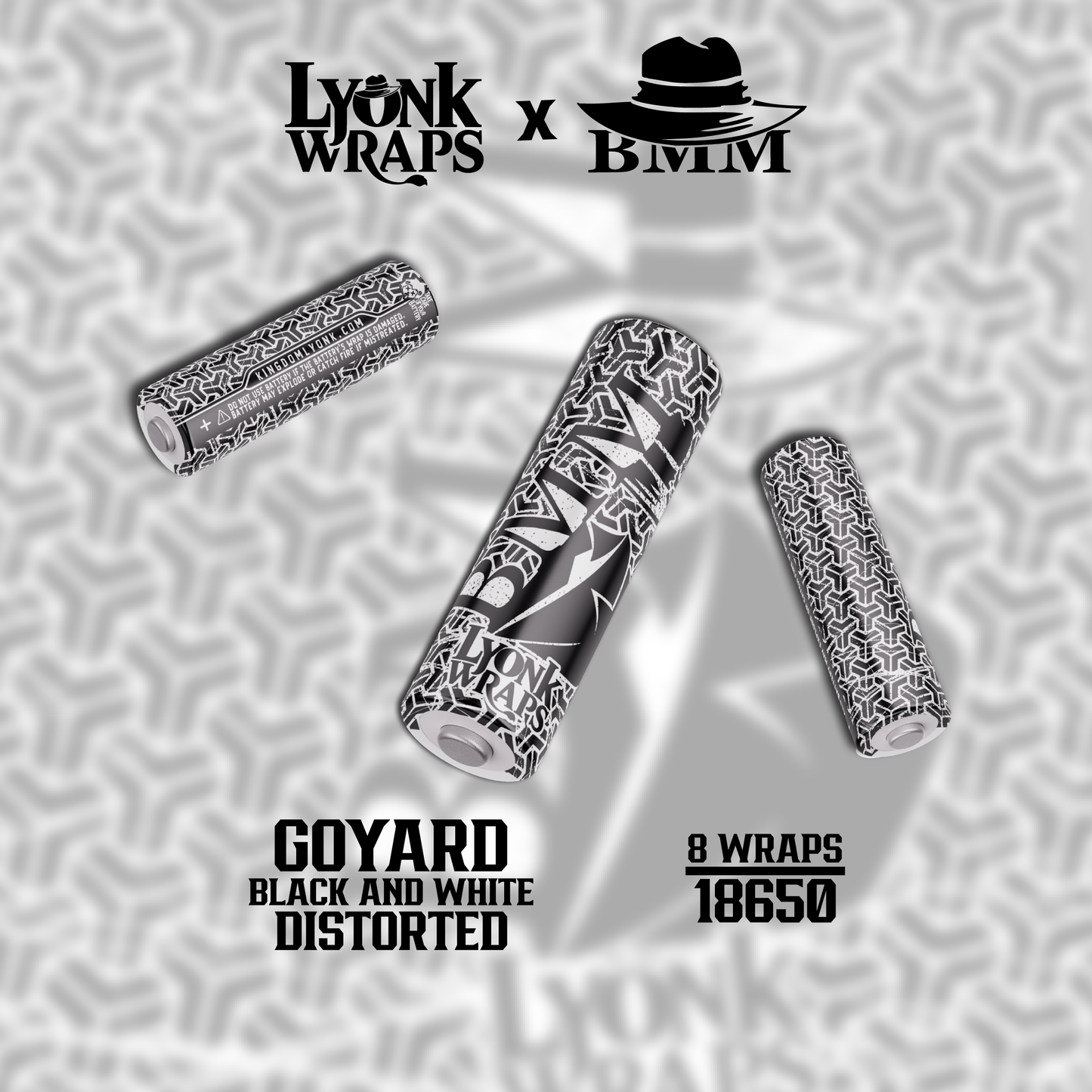 Goyard Black and White Distorted / 10 wraps in the package