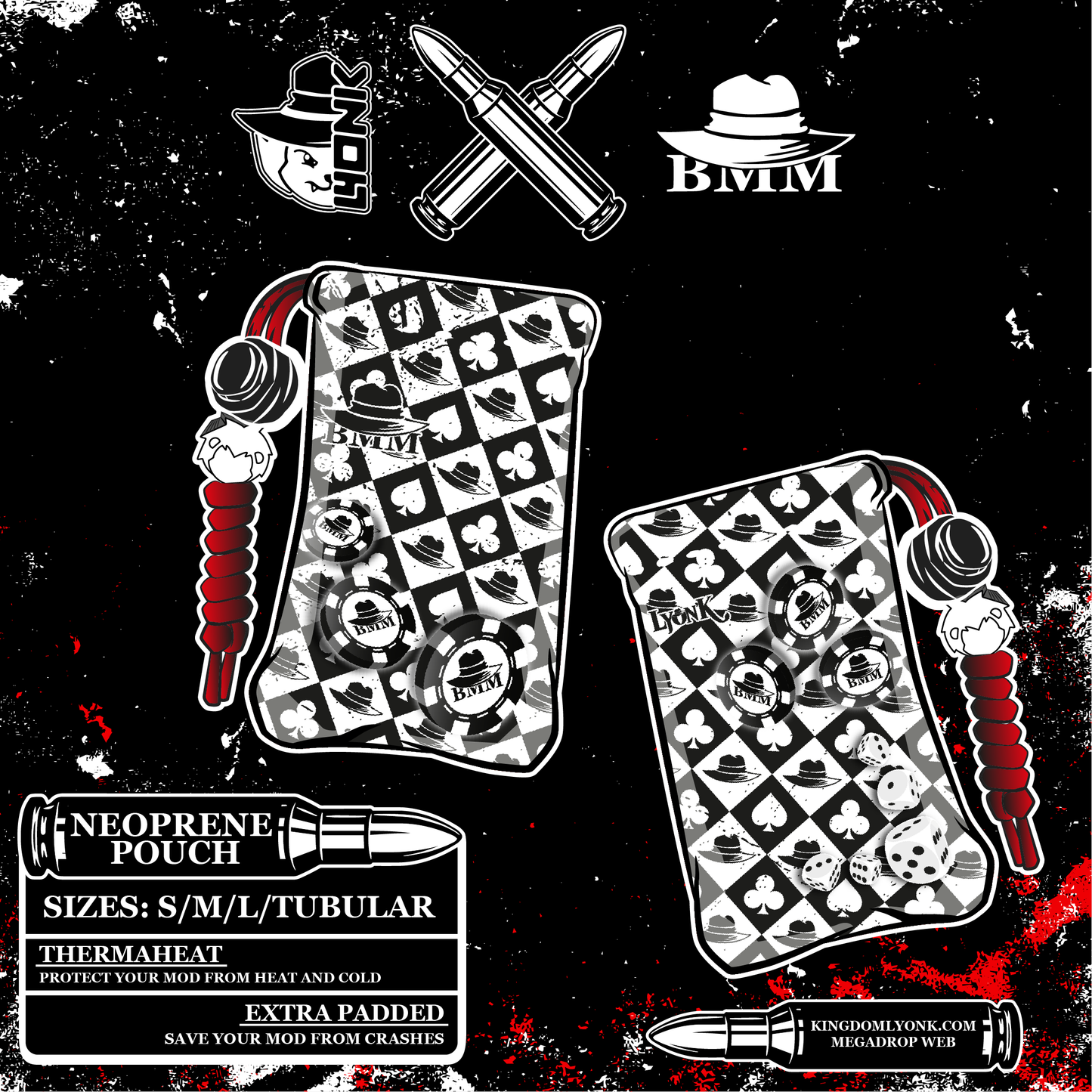 BMM - POUCH - Black Jack Black And White