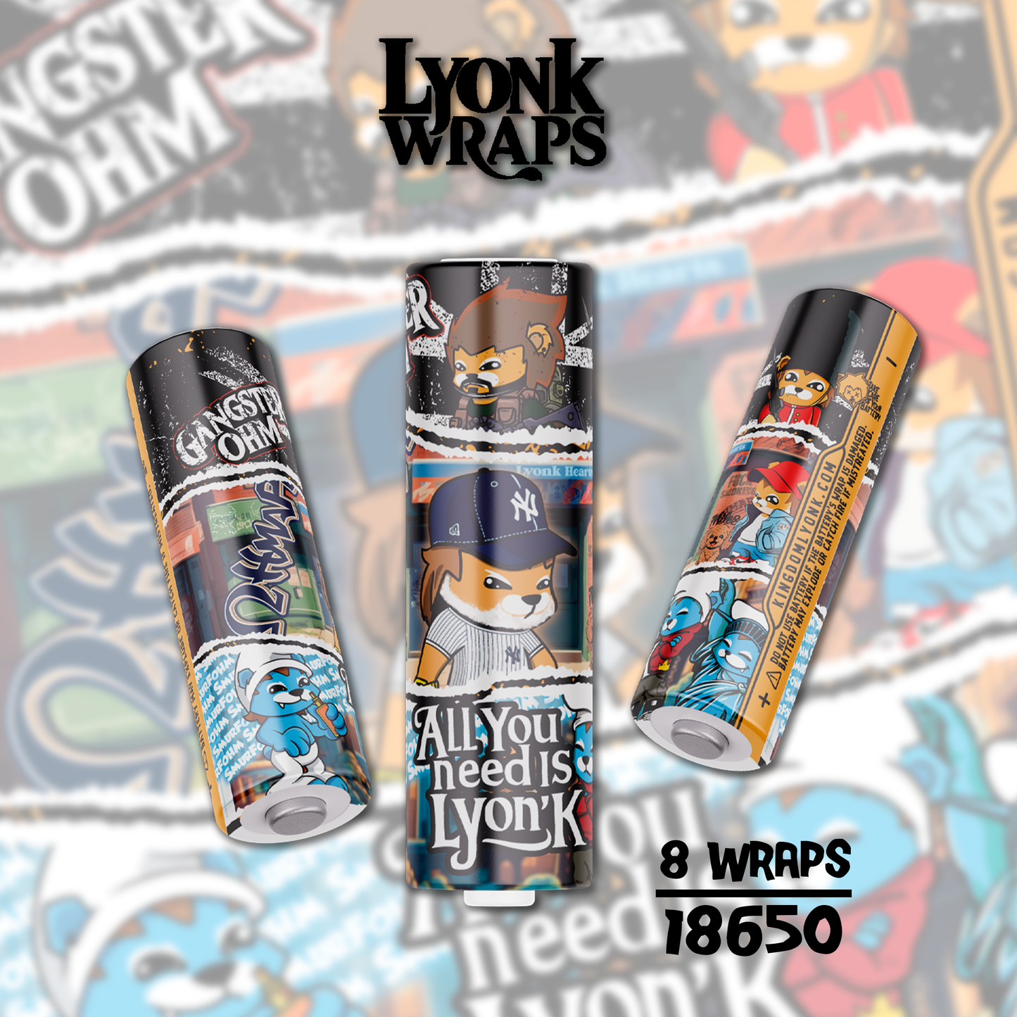 Lyonk Hearts / 10 wraps in the package