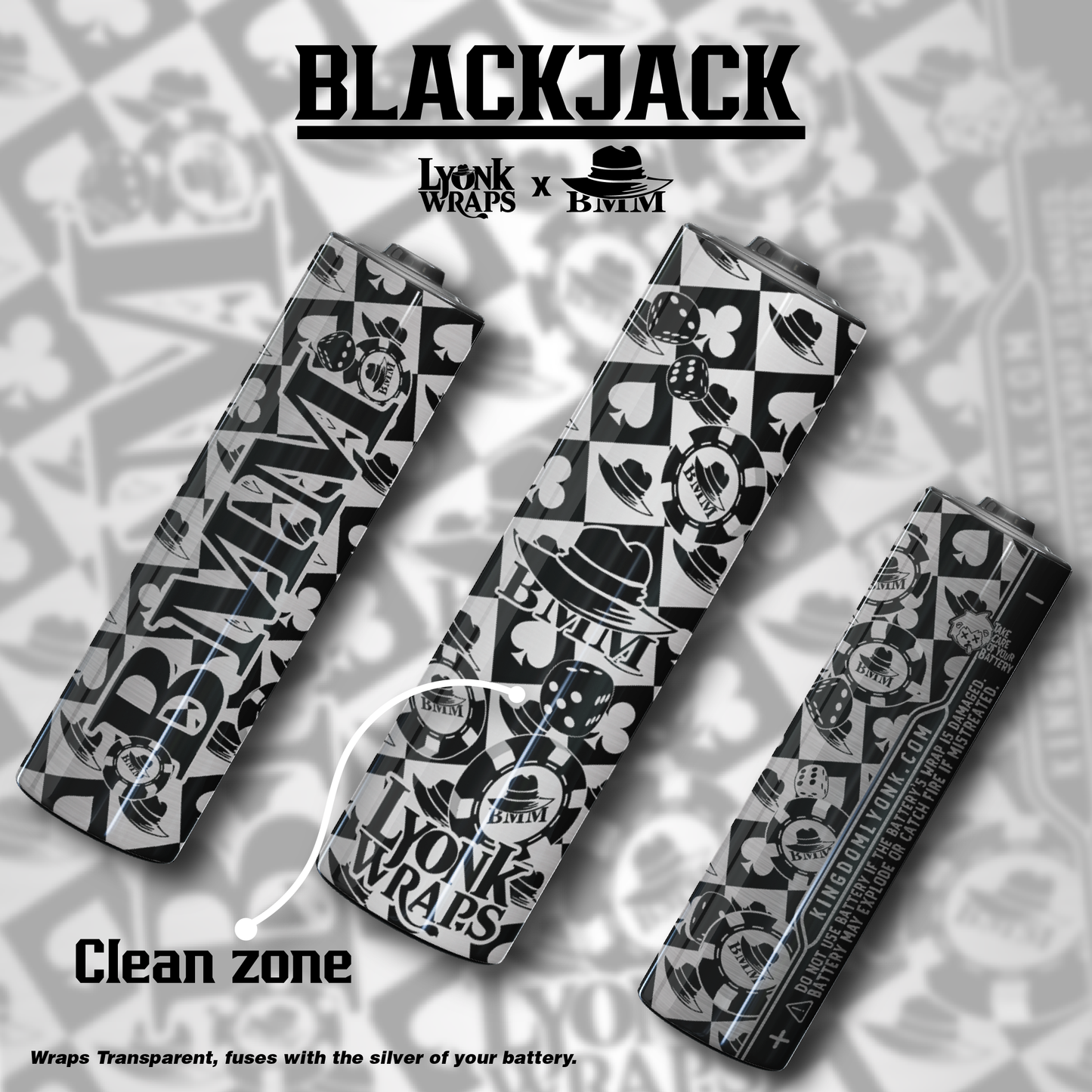 BMM Black Jack 18650 / 10 wraps in the package